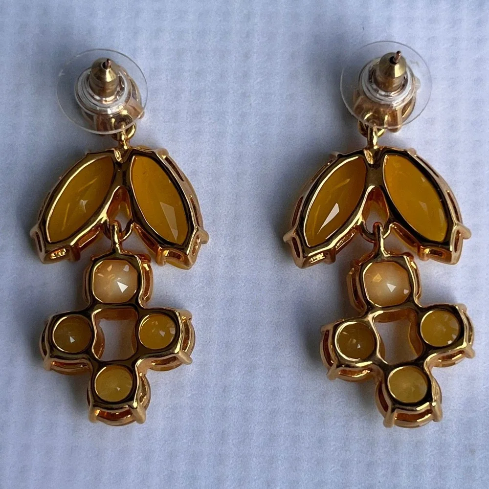 Kate Spade Yellow Statement Chandelier Designer‎ Formal Party Earrings